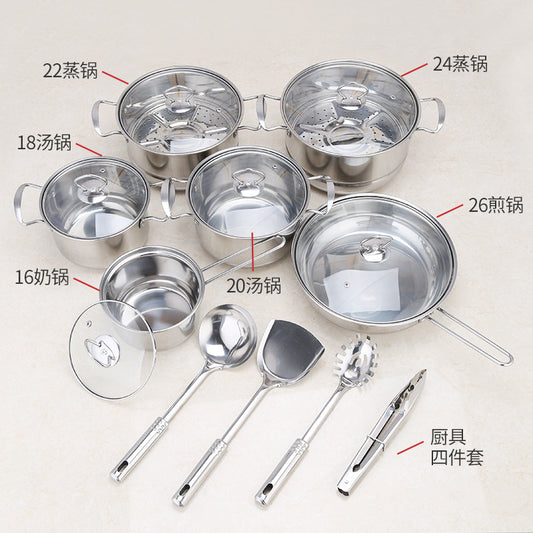 Stainless Steel Cookware Set of 18 Pieces