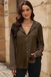 Button Down Drawstring Hoodie