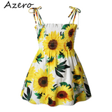 Sleeveless Flower Print Summer Dress