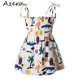 Sleeveless Flower Print Summer Dress