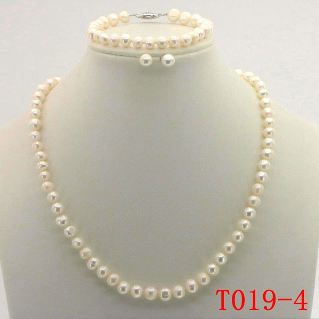 Purple Pearl Necklace Set