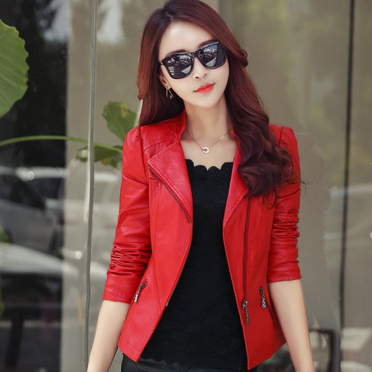 Soft Faux Leather Biker Jacket