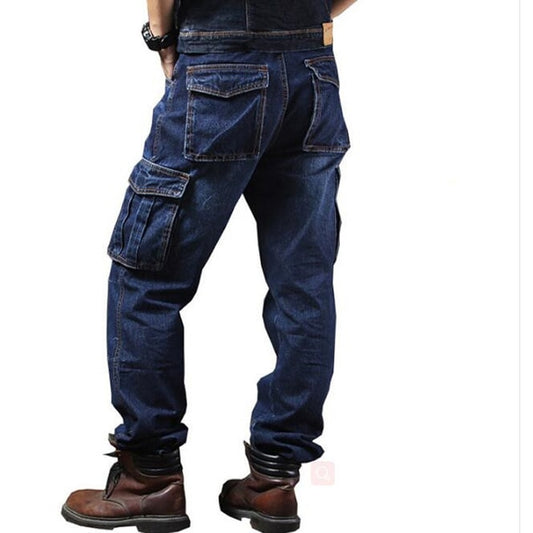 Straight Denim Cargo Jeans