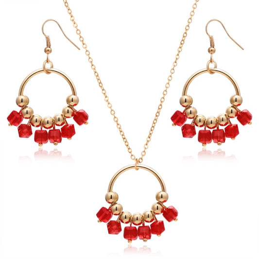 Trendy Necklace Earrings Bracelet And Ring Set