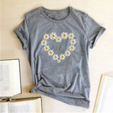 Heart Daisy Print T-Shirt