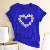 Heart Daisy Print T-Shirt