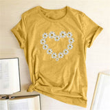 Heart Daisy Print T-Shirt