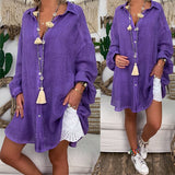 Long Sleeve Oversized Cotton Blouse