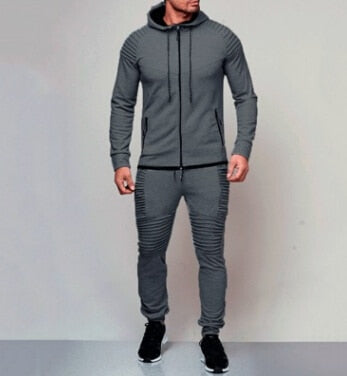 Solid Cotton Athletic Jogging Suit
