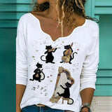 Elegant V-Neck Heart Loose Fit Blouse