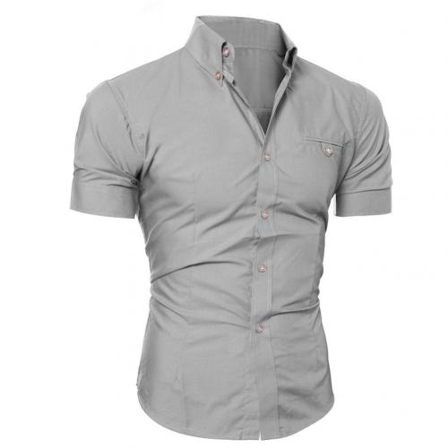 Solid Color Button Down Short Sleeve Shirt