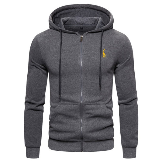 Sweatshirts Solid Hoody Fleece Thick Hoodies Men Sportswear Zipper Sweatshirts Men