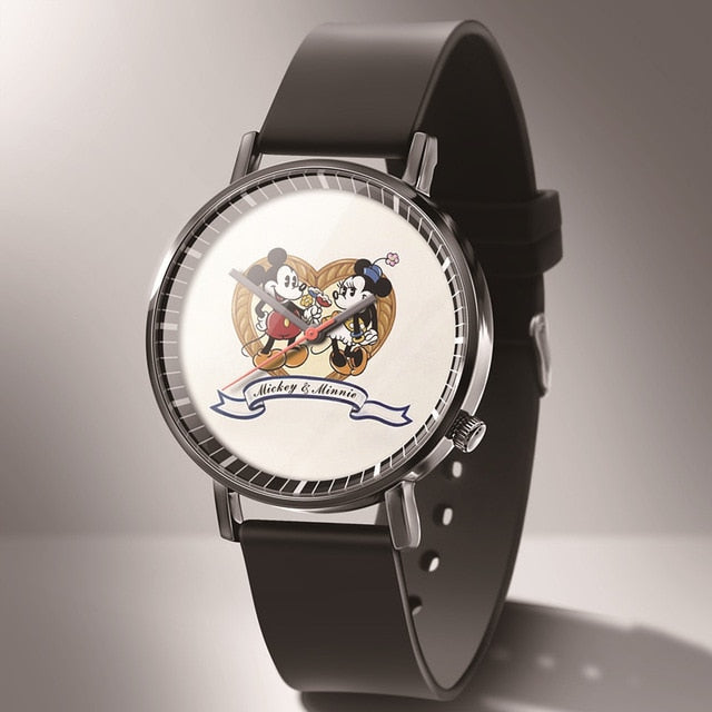 Leather Mickey Quartz Watch