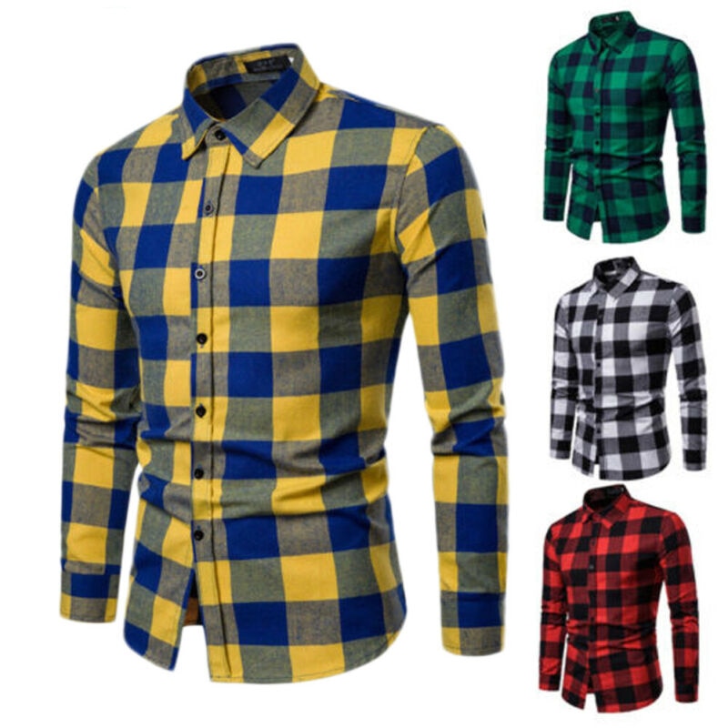 Plaid Long Sleeve Business Shirt