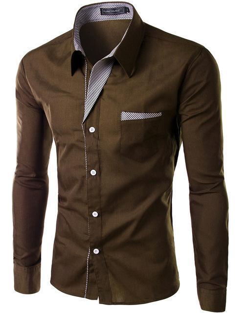 Solid Color Long Sleeve Business Shirt