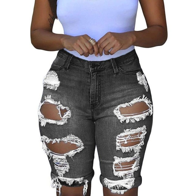 Ripped Jean Shorts