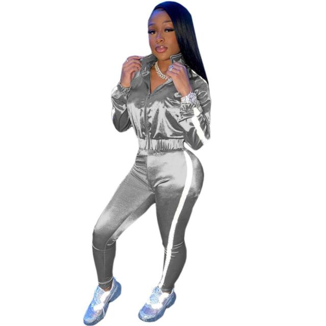 Stripe 2 Piece Fashion Jogging Set