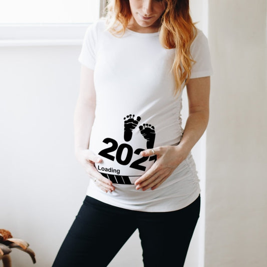 Baby Footprint Maternity T-Shirt