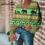 Chiffon Elephant Print Blouse