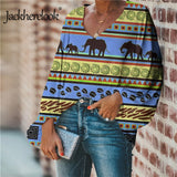 Chiffon Elephant Print Blouse