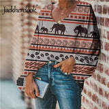 Chiffon Elephant Print Blouse