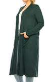 Plus size, solid duster cardigan