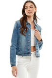 Spandex  Ladies  Casual Denim Jacket