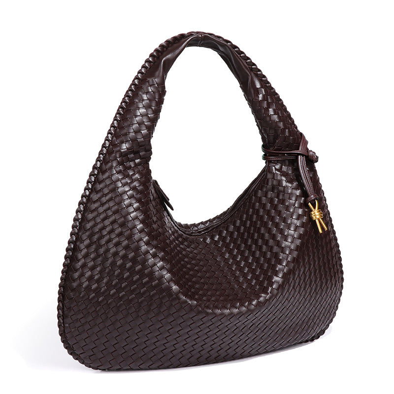 Crescent Shaped Women's Hand Woven Fashionable Single Shoulder Armpit Bag