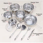 Stainless Steel Cookware Set of 18 Pieces