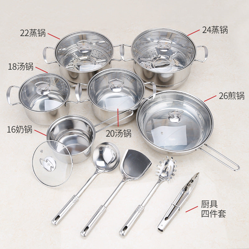 Stainless Steel Cookware Set of 18 Pieces