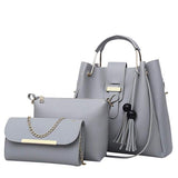 Laamei 3Pcs/Set Women's Leather Shoulder Handbags