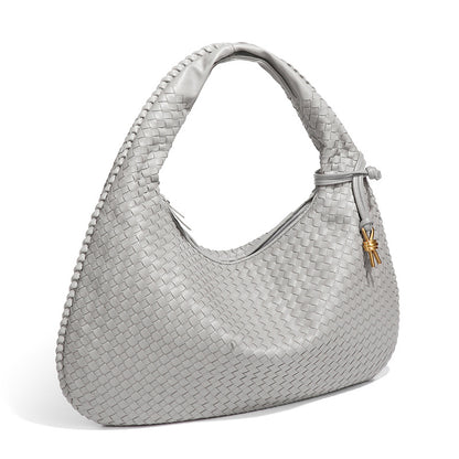 Crescent Shaped Women's Hand Woven Fashionable Single Shoulder Armpit Bag