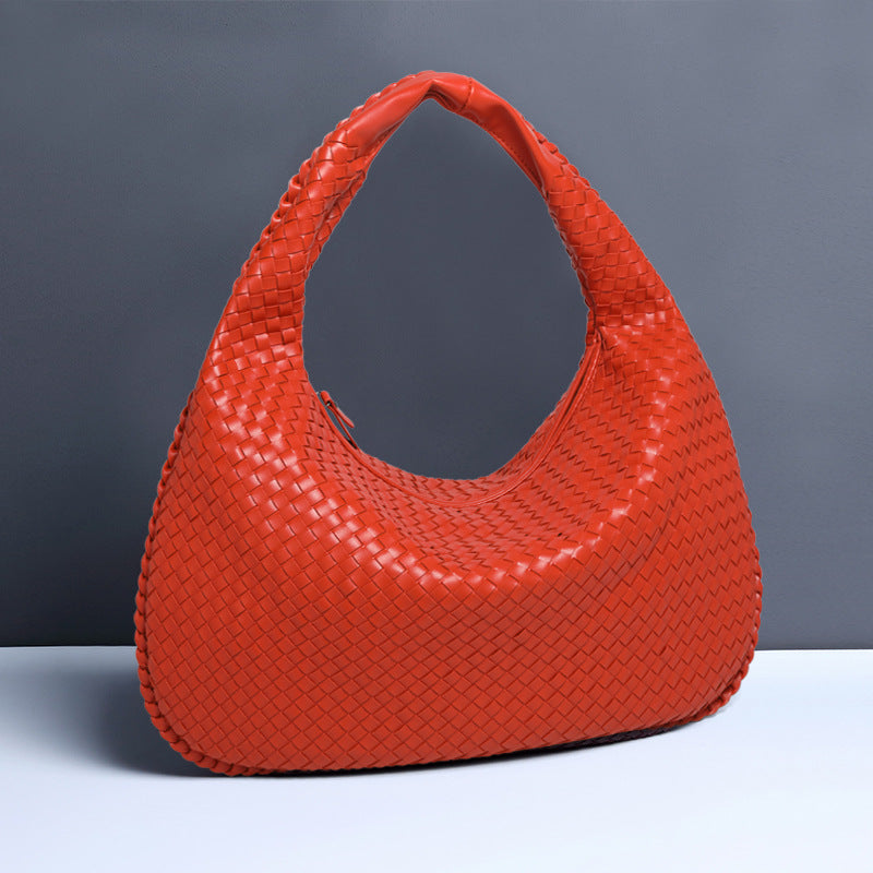 Crescent Shaped Women's Hand Woven Fashionable Single Shoulder Armpit Bag