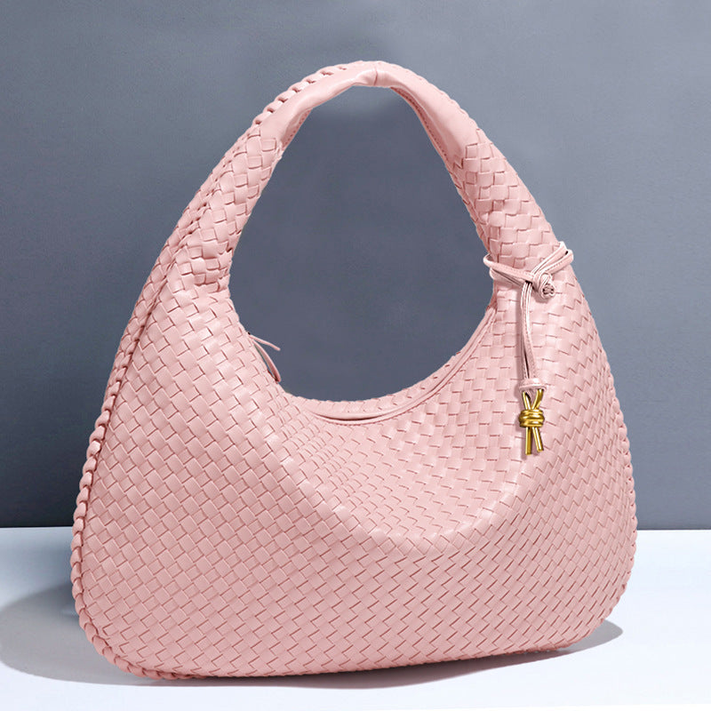 Crescent Shaped Women's Hand Woven Fashionable Single Shoulder Armpit Bag