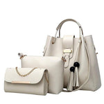 Laamei 3Pcs/Set Women's Leather Shoulder Handbags
