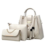 Laamei 3Pcs/Set Women's Leather Shoulder Handbags