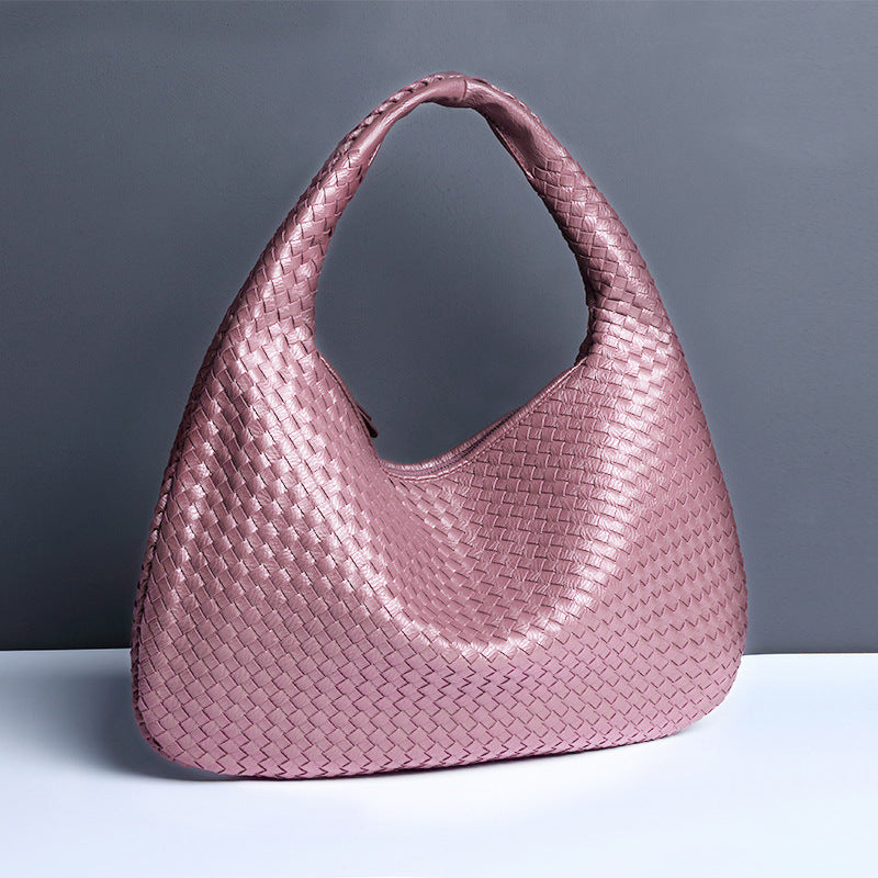 Crescent Shaped Women's Hand Woven Fashionable Single Shoulder Armpit Bag