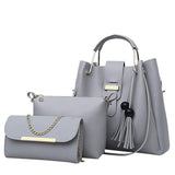 Laamei 3Pcs/Set Women's Leather Shoulder Handbags