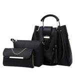 Laamei 3Pcs/Set Women's Leather Shoulder Handbags