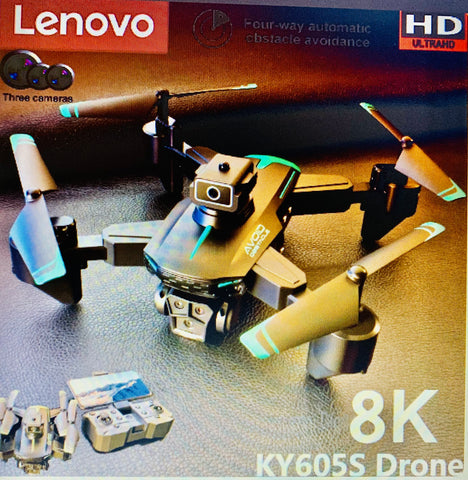 Lenovo KY605S Drone 8K RC Professional Three Camera Wide Angle Optical Flow Localization Four-way Obstacle Avoidance Quadcopter