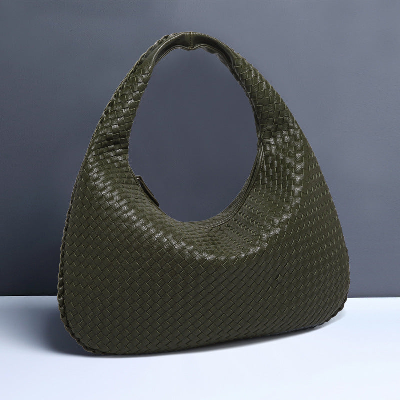 Crescent Shaped Women's Hand Woven Fashionable Single Shoulder Armpit Bag