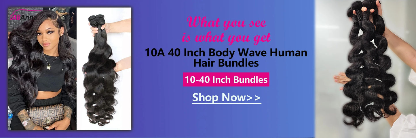 10A 36 38 40 Inch Human Hair Bundles Brazilian Weave - Straight