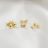 14K Gold Filled Tiny Ball Studs -Waterproof Dainty Earrings - Vintage