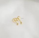 14K Gold Filled Tiny Ball Studs -Waterproof Dainty Earrings - Vintage