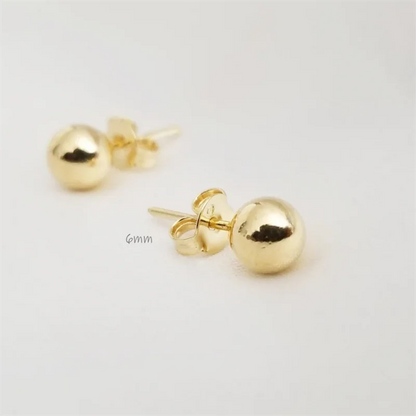14K Gold Filled Tiny Ball Studs -Waterproof Dainty Earrings - Vintage