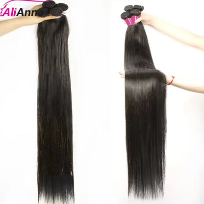10A 36 38 40 Inch Human Hair Bundles Brazilian Weave - Straight