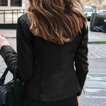 Slim Fit Women's Classic Faux Leather Biker Jacket