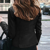 Slim Fit Women's Classic Faux Leather Biker Jacket