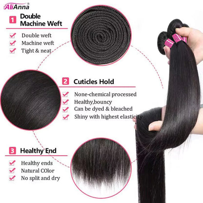10A 36 38 40 Inch Human Hair Bundles Brazilian Weave - Straight