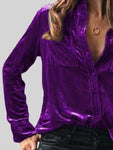Button Up Collared Shirt with Breast Pockets